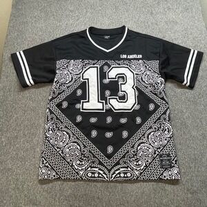 Victorious Los Angeles 13 Bandana Jersey Black White Men's Size‎ L